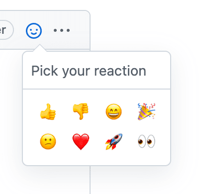 Emoji picker-UI zoals gebruikt op GitHub