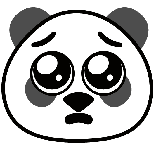 Panda
emoji z smutną miną.