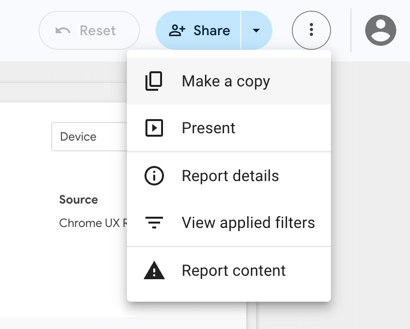 একটি কপি করুন বিকল্প সহ মেনু।