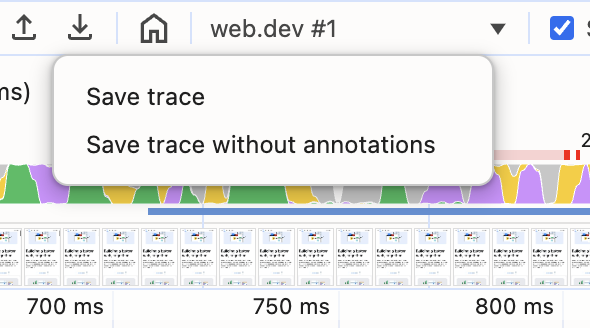 Een trace opslaan met annotaties