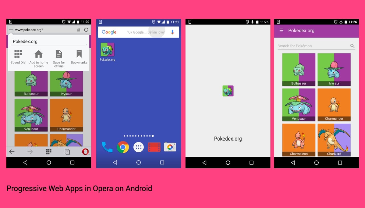 Progresywne aplikacje internetowe w Opera na Androida