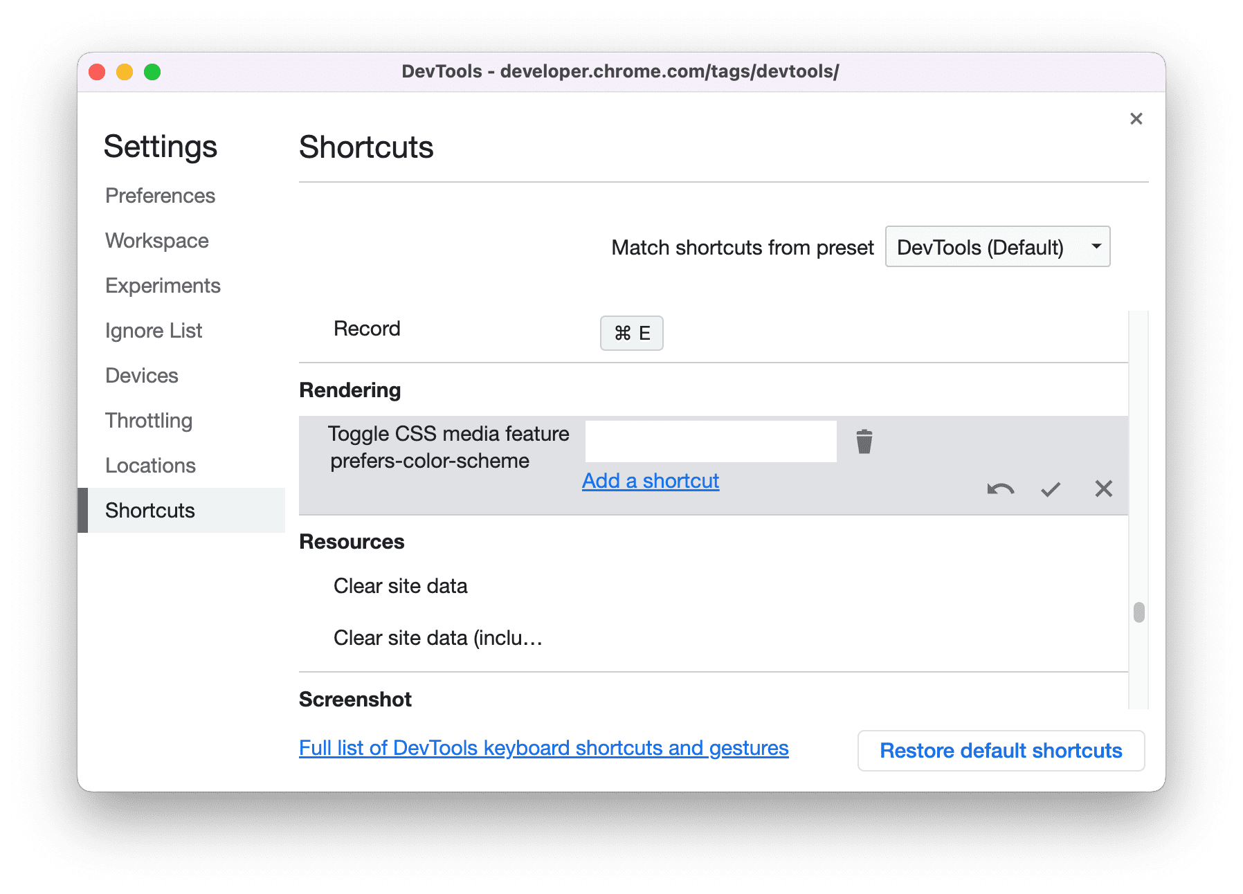 キーボード ショートカットでライトモードとダークモードを切り替える。