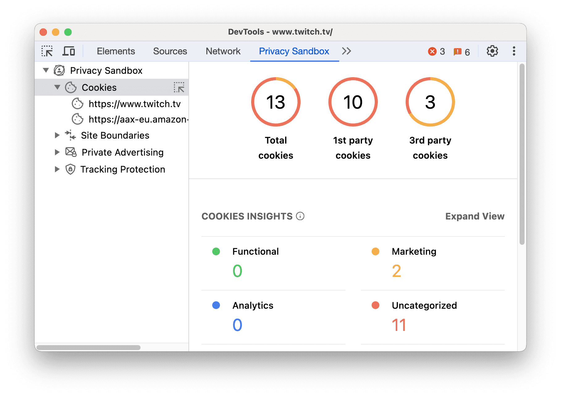 rozszerzenie Privacy Sandbox Analysis Tool.