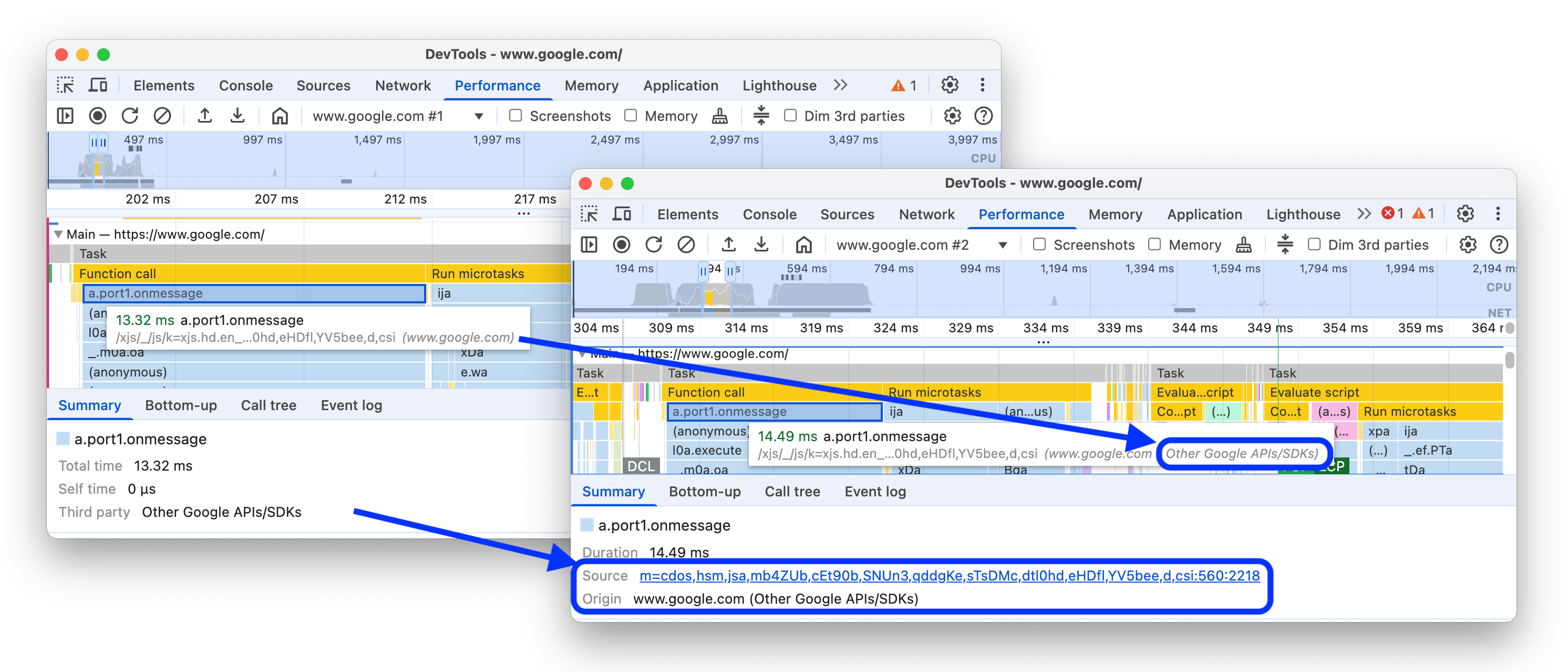 Prima e dopo l'aggiunta di origine e provenienza alla scheda Riepilogo.
