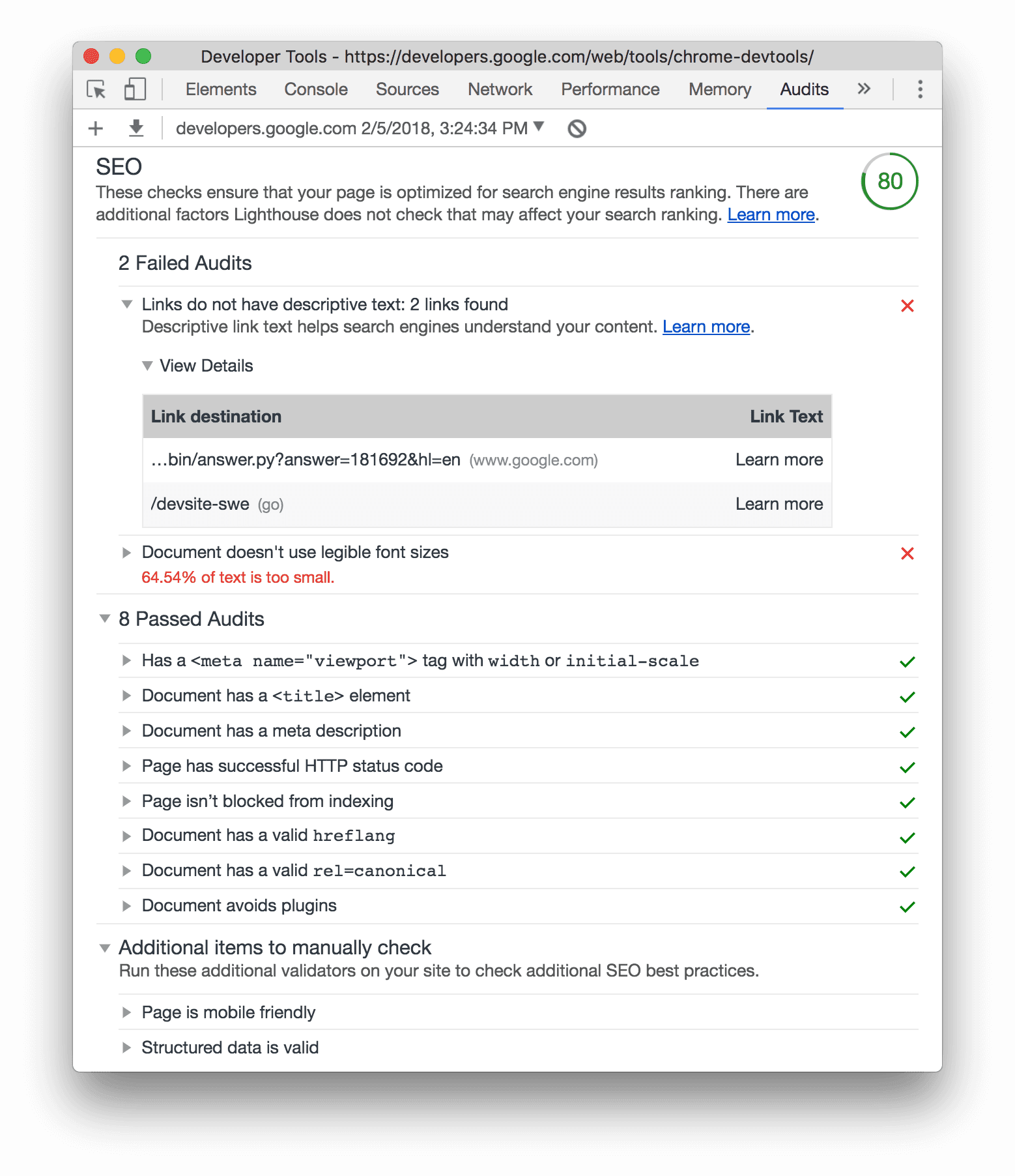 De nieuwe SEO-categorie van audits.