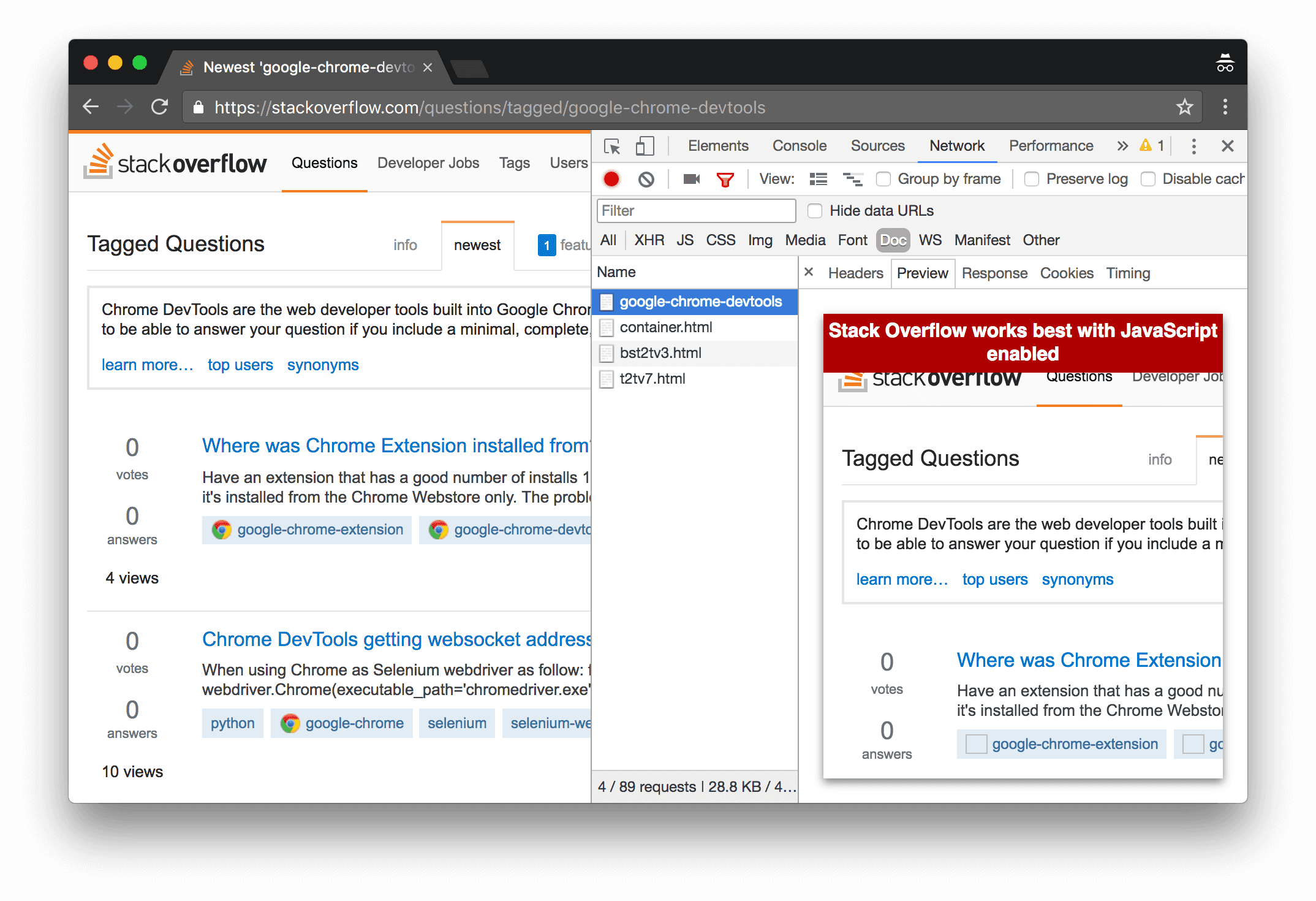 แสดงตัวอย่าง HTML ในแท็บแสดงตัวอย่าง