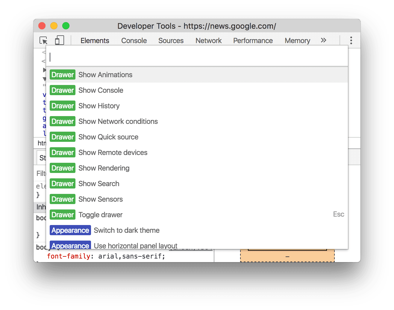 O Command Menu.