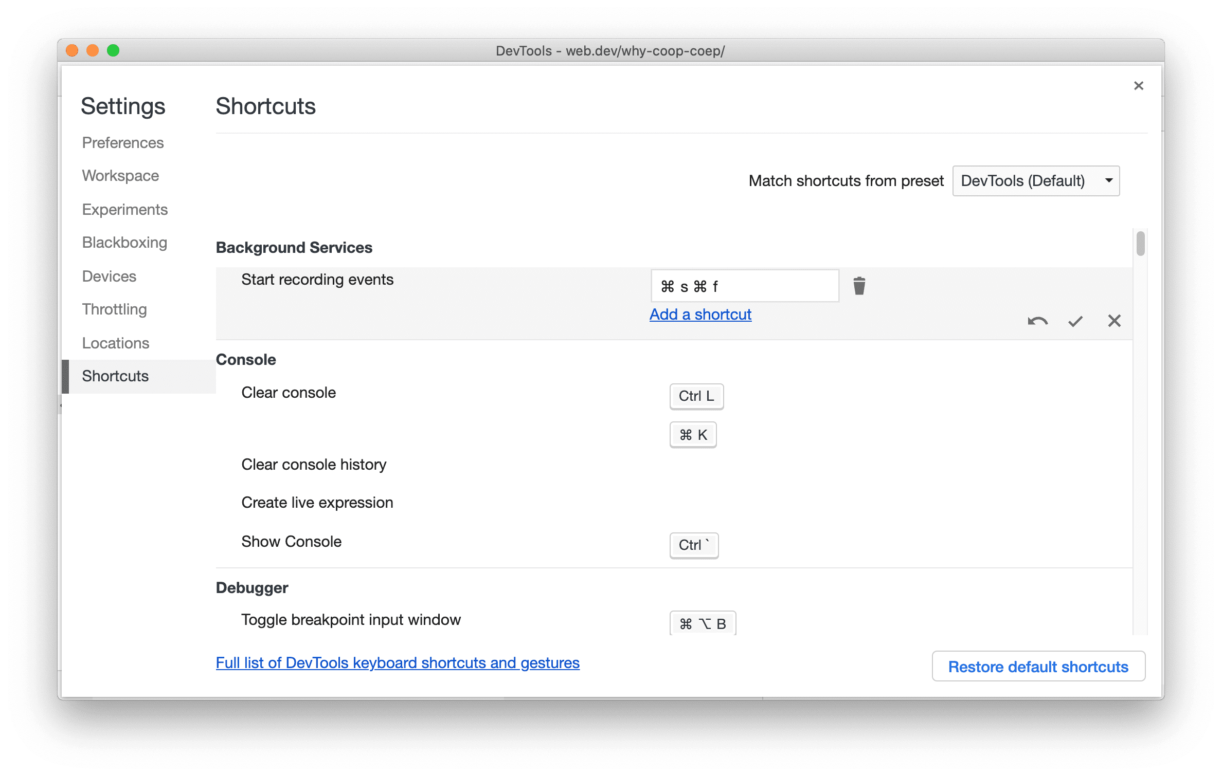 Raccourcis clavier pour les accords