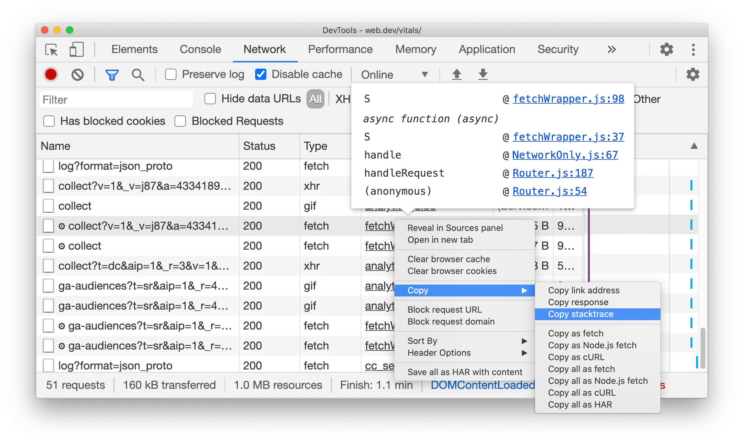 Menyalin stacktrace