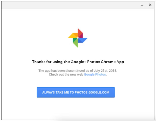 Thay thế Ứng dụng Google Photos trên Chrome