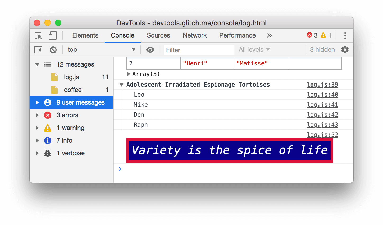 فیلتر کردن پیام های مرورگر