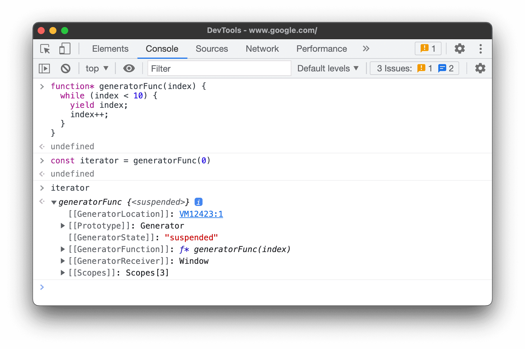 Iterator 객체입니다.