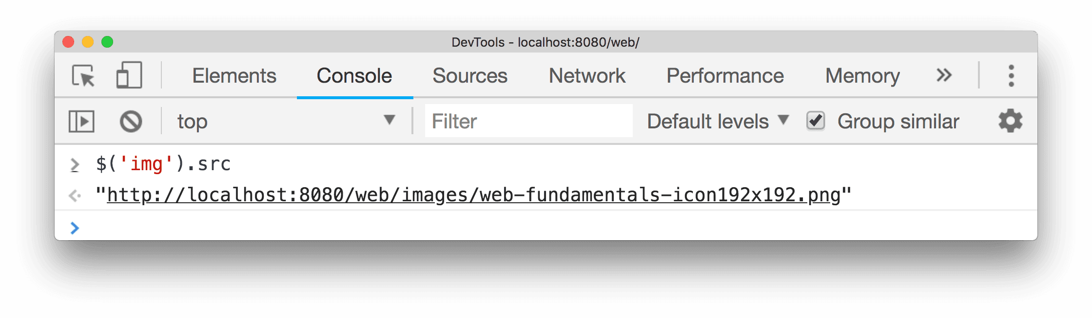 דוגמה ל-$('img').src.