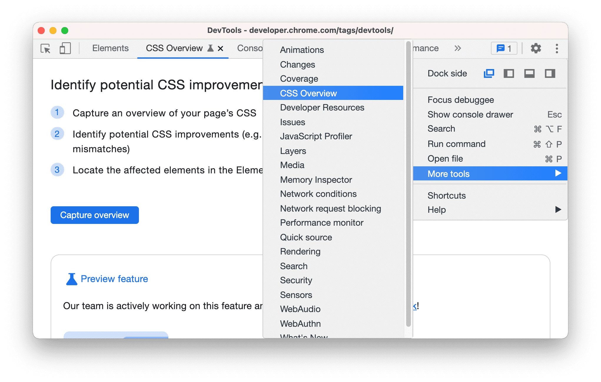 ภาพรวม CSS ในเมนู