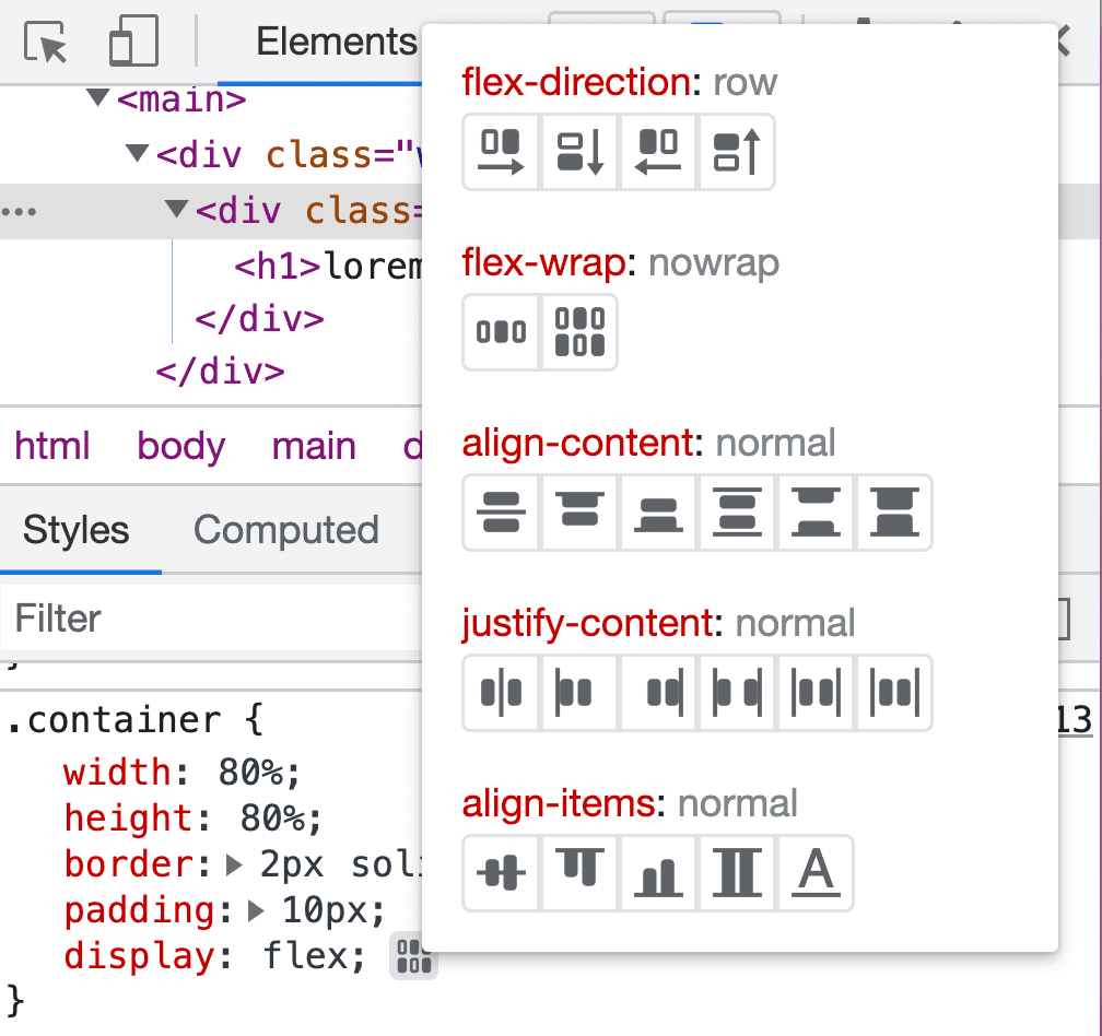 ویرایشگر flexbox