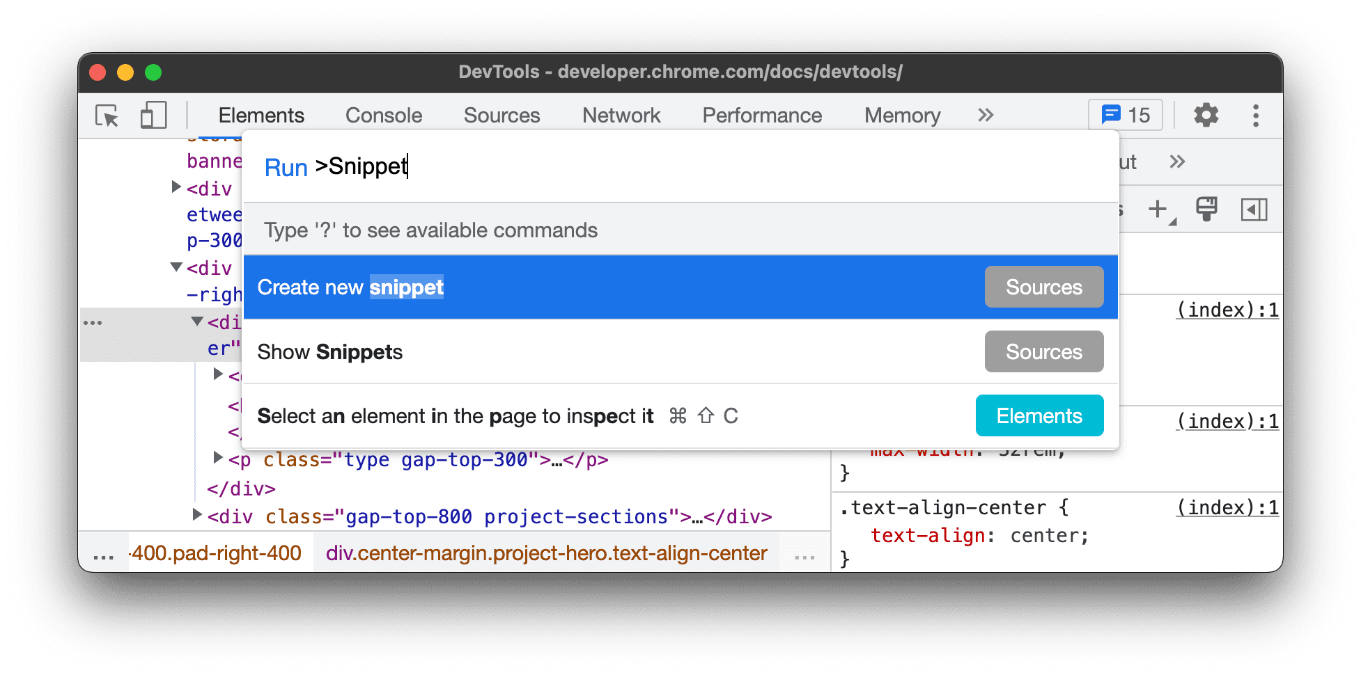 Selecteer Nieuw fragment maken in het Commandomenu.