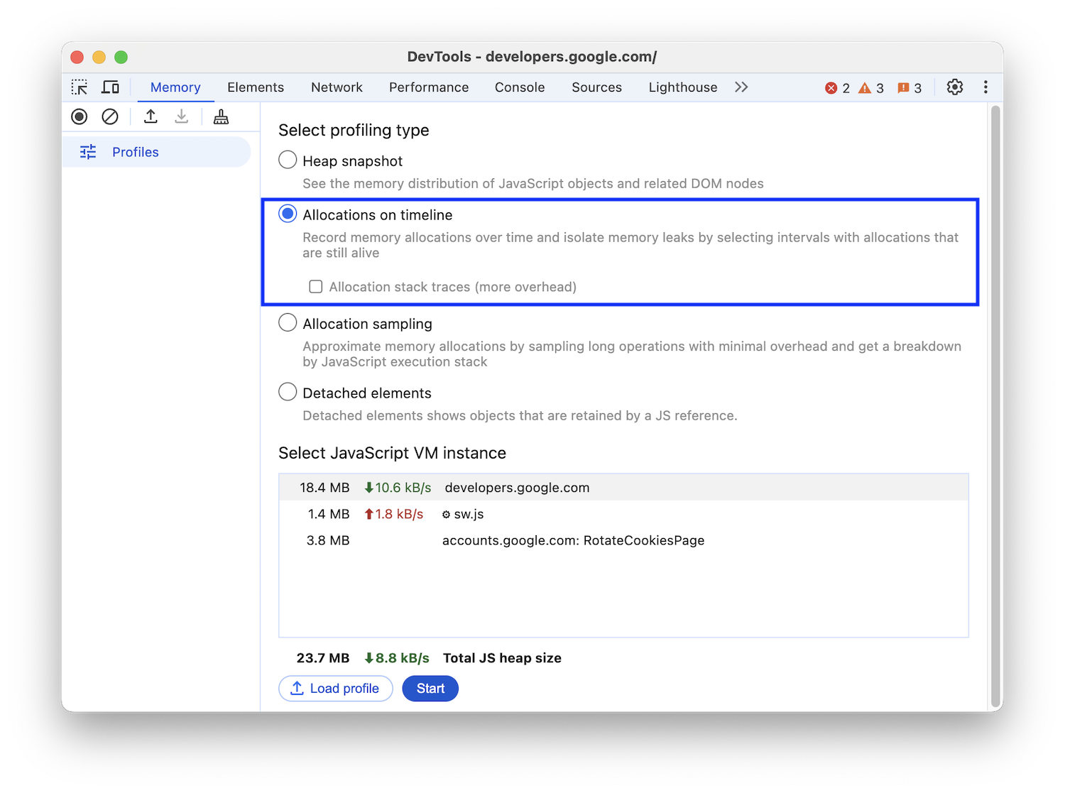 Option &quot;Enregistrer les allocations sur une chronologie&quot; mise en surbrillance