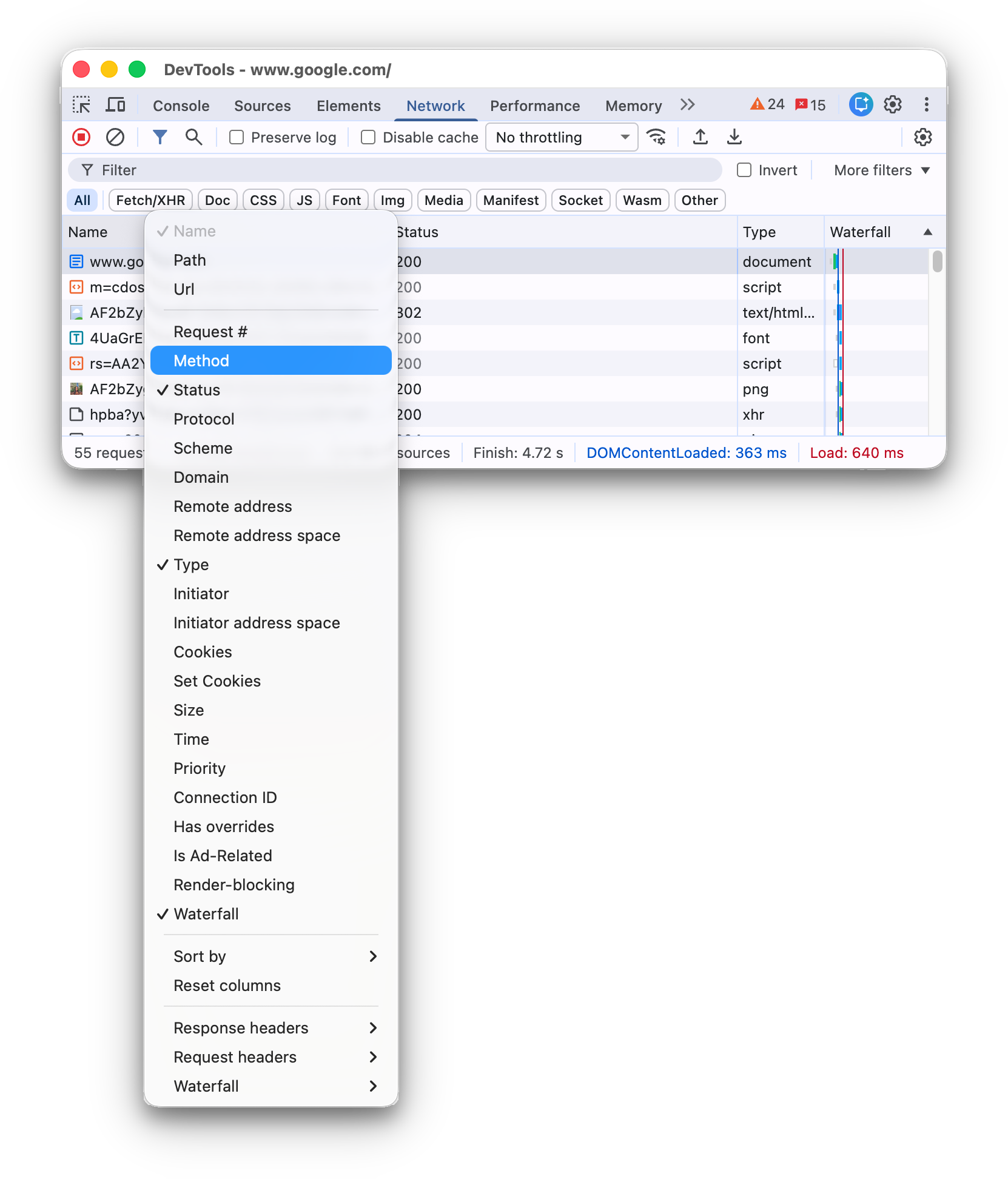 Adding or removing a column to the Requests table.