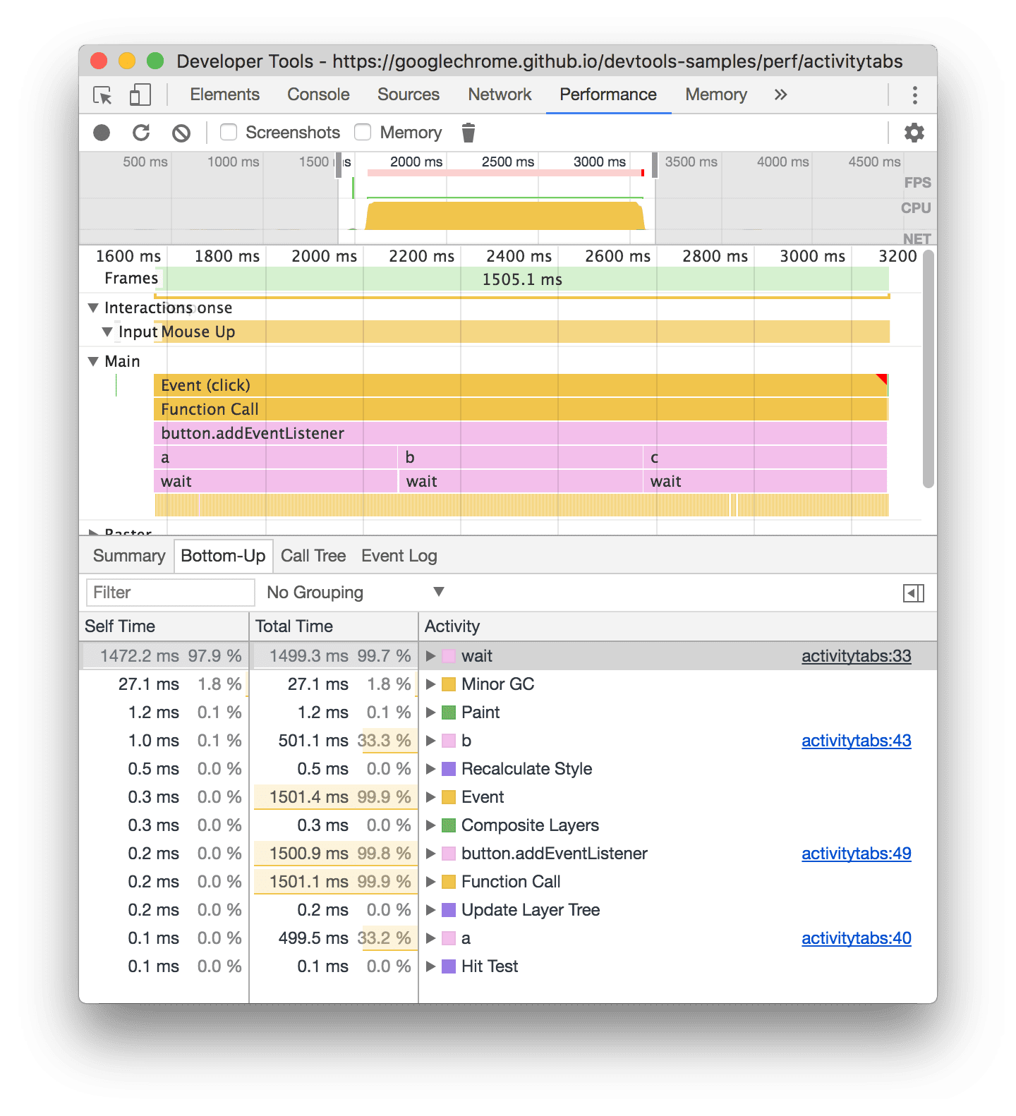 Tab Bottom-Up.