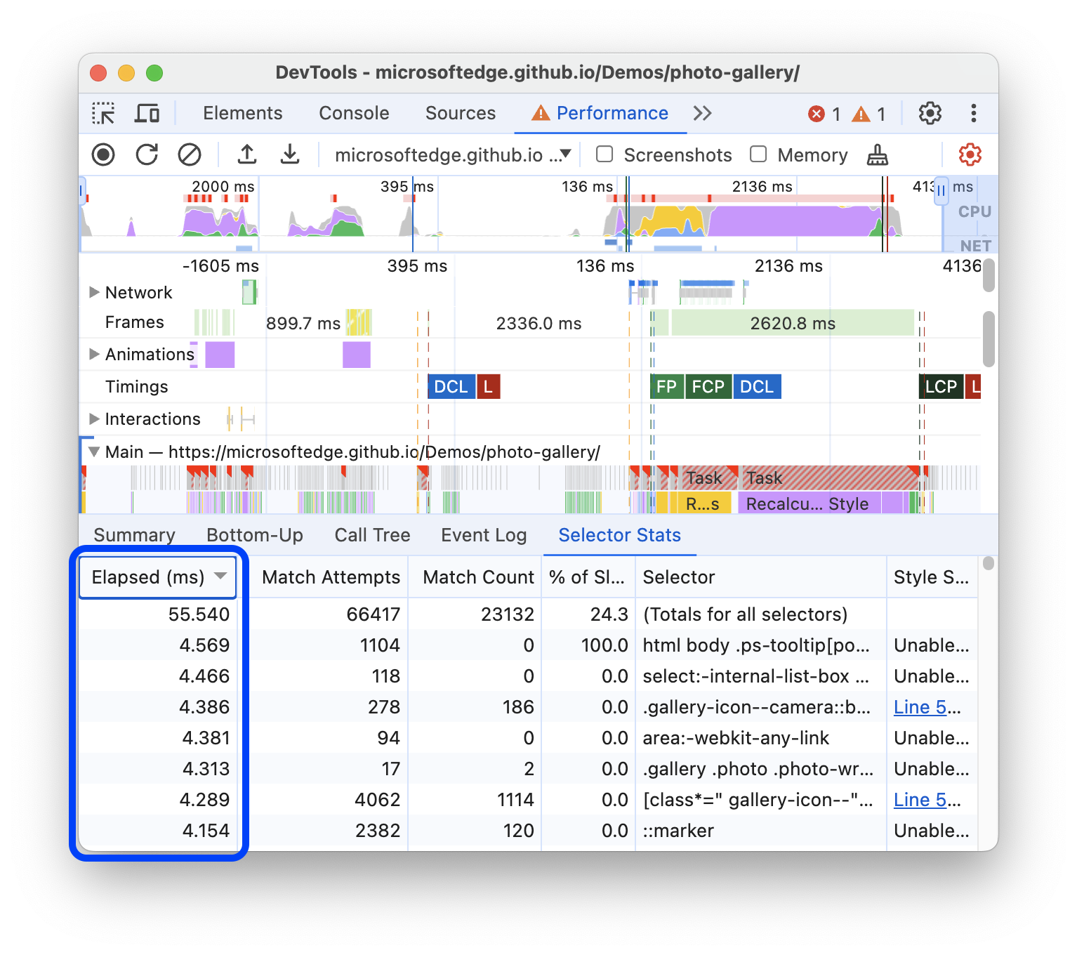 Dati ordinati per data e ora del rlaps in ordine decrescente.