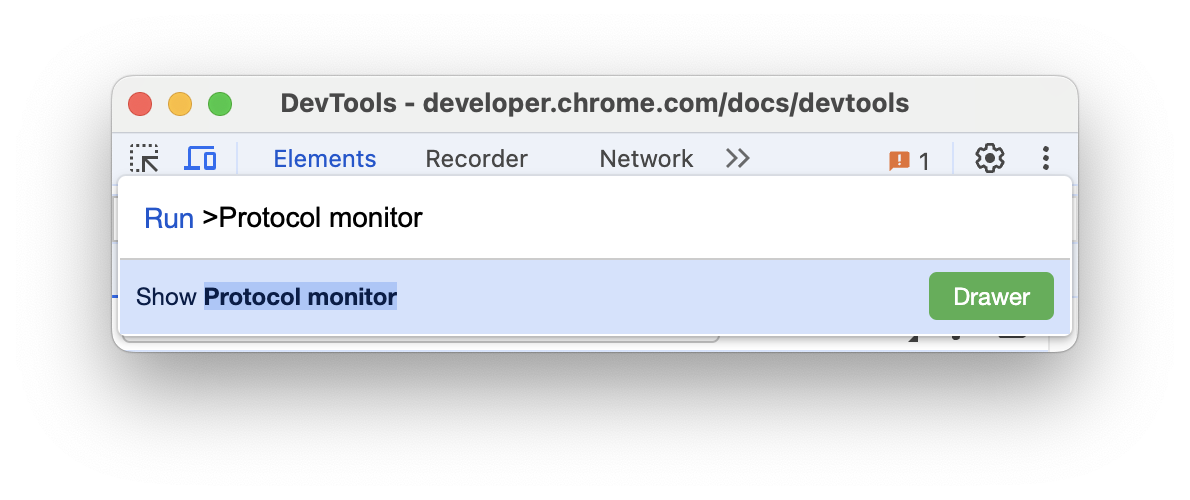 Menu de commandes avec 