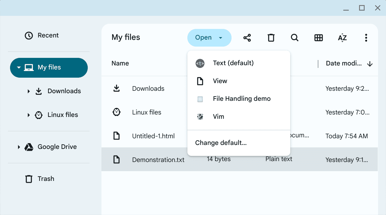 ChromeOS&#39;in Aç menüsüne bir dosya işleyici eklendi.