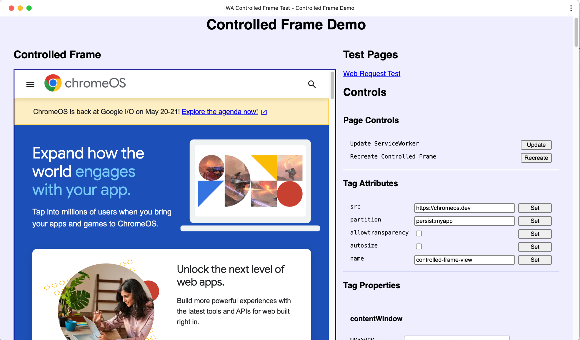 Controlled Frame demosunu