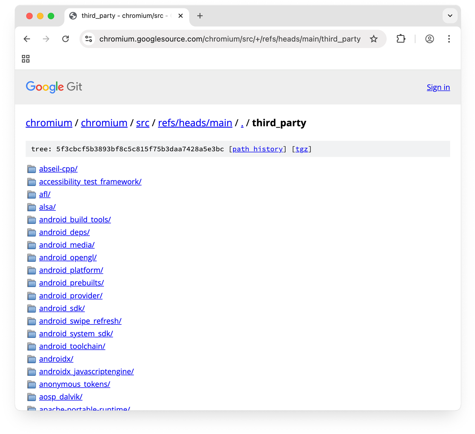 Chromium 源代码中的第三方库,包括 Blink 使用的 WebGL